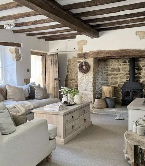 Woodburner Ideas, Cottage Lounge, Cottage House Interior, Welsh Cottage, Country Cottage Interiors, Snug Room, Country Cottages, Inglenook Fireplace, Country House Interior