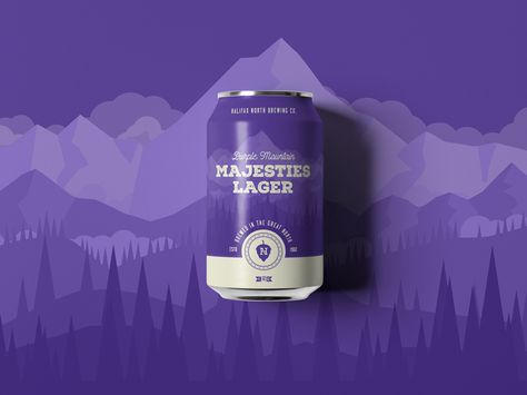 Beer Can Design, Craft Beer Packaging, Purple Mountain Majesty, Beer Label Design, Drinks Packaging Design, Coffee Shop Logo, Beer Logo, Beer Packaging, Beer Design