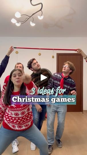 607K views · 15K reactions | 3 ideas for Christmas games 🎄✨  #christmas #game #party #family #fun #friends #giochi #amici #xmas #italy #natale | BanZaiiii🐒 Christmas Family Games Videos, Group Party Games Families, Holiday Games Family Thanksgiving, Group Games For All Ages, Christmas Family Party Games, Fun Christmas Games For Groups, Christmas Game Party, Games For Christmas Party Families Fun, Xmas Games For Family