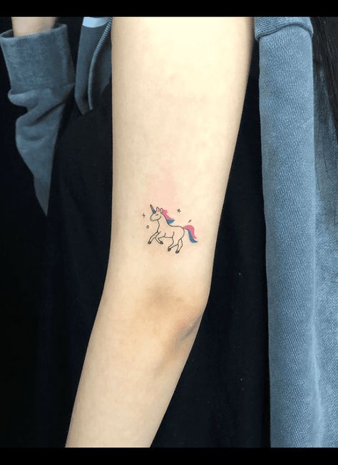 Best Friend Unicorn Tattoos, Unicorn Line Art Tattoo, Unicorn Line Tattoo, Fine Line Unicorn Tattoo, Unicorn Outline Tattoo, Tiny Unicorn Tattoo, Unicorn Tattoos For Women, Simple Unicorn Tattoo, Cute Unicorn Tattoo