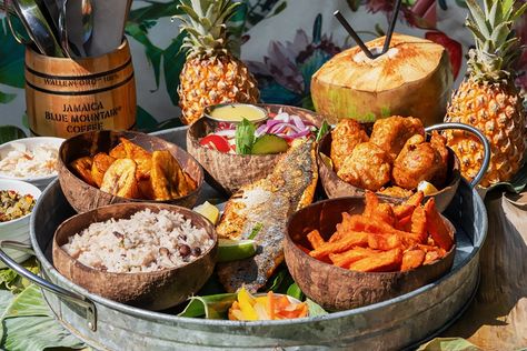 The Best Caribbean Restaurants In London For An Uplifting Dose Of Sunshine 3 Asia Restaurant, Sweet Potato Patties, Chicken Empanadas, Caribbean Restaurant, Crushed Potatoes, Restaurants In London, Grilled Octopus, Grazing Table, Rum Cocktails