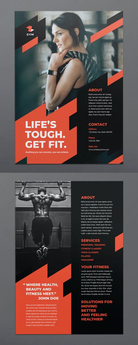 Gym Flyers Design, Personal Trainer Flyer Design, Fitness Brochure Design, Flyer Layout Design Inspiration, Instagram Flyer Design, Gym Poster Design Creative, Sport Flyer Design, Gym Magazine, Flyer Template Design Layout