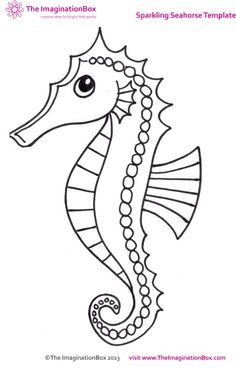 Seahorse Template Free Printable, Seahorse Pictures, Seahorse Template, Fish Black And White, Seahorse Crafts, Seahorse Art, Ocean Crafts, Sea Theme, Sea Horse