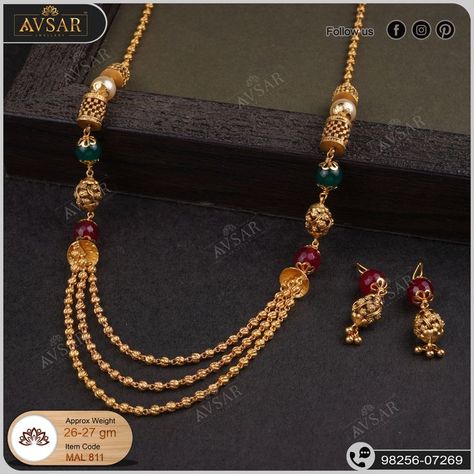 Antique Mala Gold, Step Chain, Gold Mala, Gold Chain For Women, Indian Wedding Jewelry Sets, New Gold Jewellery Designs, Antique Gold Jewelry Indian, Modern Gold Jewelry, Pearl Jewelry Design