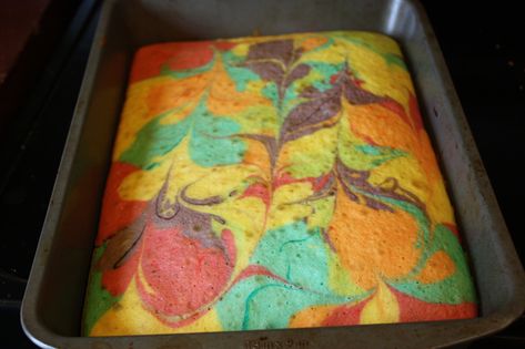 Rainbow Swirl Cake | Dirt and Desserts How To Swirl Cake Batter, How To Make A Swirl Cake, Swissroll Ideas, Swirl Cake Recipe, Rainbow Swirl Cake, Rainbow Cakes, Swirl Cake, Fun Cakes, Sheet Cake Recipes