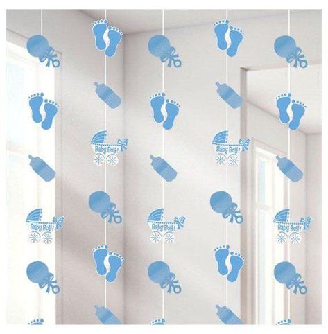 Simple Baby Shower Decorations, Blue Baby Shower Decorations, Baby Boy Decorations, Idee Babyshower, Fest Temaer, Diy Baby Shower Decorations, Baby Shower Deco, Welcome Home Baby, Baby Shower Crafts