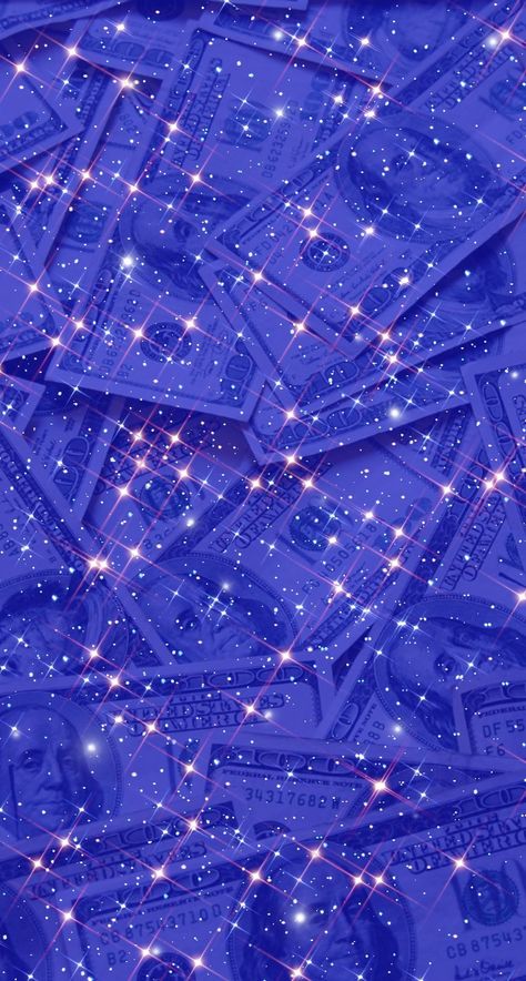 Finance Background Wallpaper, Money Glitter Aesthetic, Blue Money Background, Blue Money Aesthetic, Blue Glitter Aesthetic, Sparkly Money Aesthetic, Iphone Phone Wallpapers, Purple Rocks, Blue Money