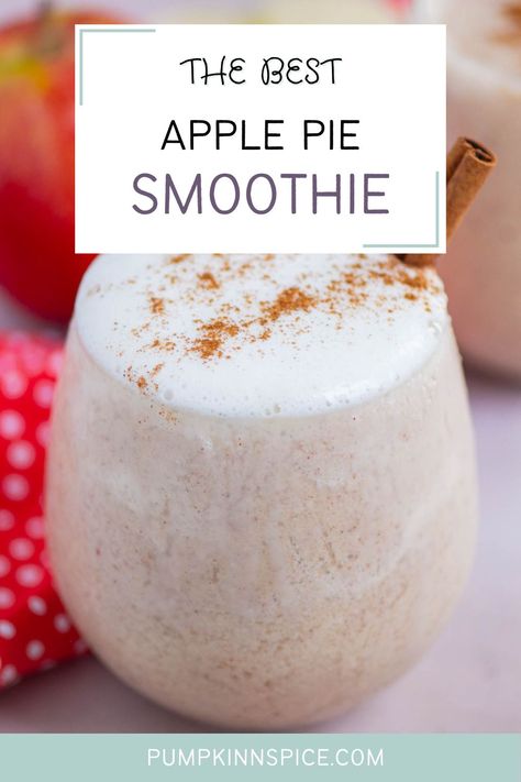 This Healthy Apple Pie Smoothie is made with simple ingredients and captures the flavor of the classic pie. Filled with healthier ingredients, this fall smoothie is perfect for apple season! Smoothie With Apple, Healthy Apple Pie Smoothie, Fall Smoothies, Healthy Apple Pie, Frozen Drink Recipes, Apple Pie Smoothie, Frozen Cocktail Recipes, Pumpkin Waffles, Gluten Free Dishes