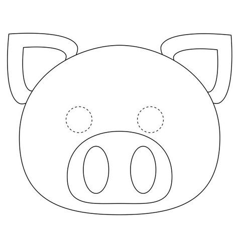 Pig Mask Printable, Pig Mask For Kids, Farm Animal Masks, Farm Theme Crafts, Printable Animal Masks, Animal Masks For Kids, Pig Mask, Farm Theme Preschool, Pig Crafts