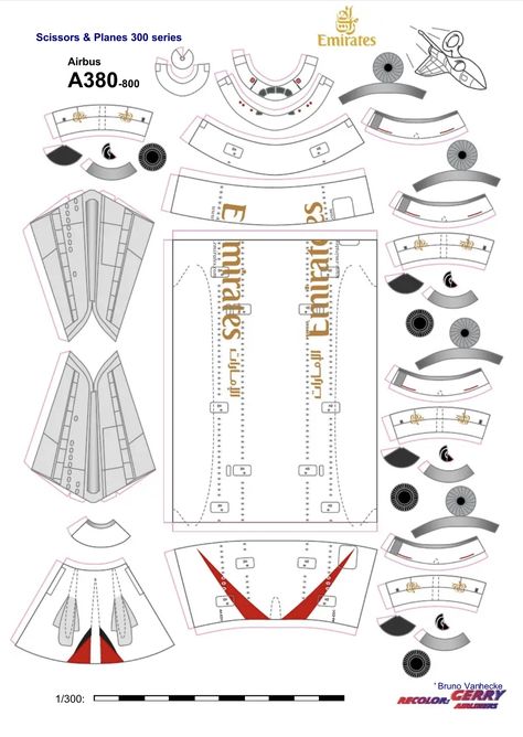 Airbus A380 Emirates, Cardboard Airplane, Folding Template, Airplane Template, Paper Airplane Template, Emirates Airbus, Plane Crafts, Solidworks Tutorial, Paper Airplane Models