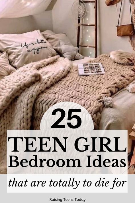 25 Cool Bedroom Ideas for Teen Girls - Raising Teens Today Teens Bedroom Ideas For Girls Teenagers, Bedroom Ideas For Teenage Rooms, Teen Neutral Bedroom Ideas, Purple And Gray Bedroom Ideas For Teens, Teen Girl Bedroom Ideas 2023, Small Bedroom Teenage Girl, Small Bedroom Ideas Teenage Girl, Teen Girl Bedding Ideas, Grey Bedroom Ideas For Teenage Girl