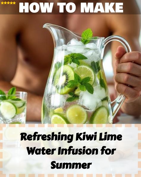 Refreshing Kiwi Lime Water Infusion for Summer is a delightful mocktail drink kit that combines fresh kiwi slices and zesty lime for a revitalizing beverage, perfect for hot days. Water Infusion, Infused Vinegars, Lime Water, Infused Coffee, Chef Inspiration, Herbal Recipes, Herbal Infusion, Infused Oils, Fresh Mint Leaves