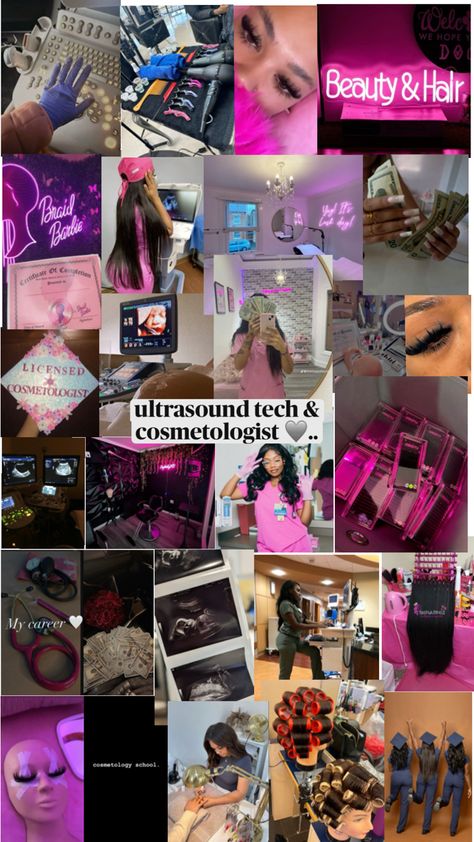 ultrasound tech & cosmetologist Cosmetology School Essentials, Medical Sonography Aesthetic, Travel Ultrasound Tech, Ultrasound Tech School, Ultrasound Tech Graduation Pictures, Ob Sonography, Sonographer Aesthetic, Ultrasound Nurse, Obgyn Sonographer