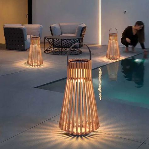 Floor Lamp Styles, Garden Light, Outdoor Floor Lamps, Decorative Lighting, Solar Garden, Teak Outdoor, Solar Lights Garden, Big Waves, Modern Lamp