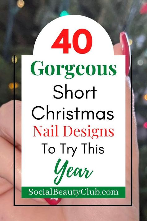 Nail Ideas Christmas Holiday, Gel Nail Designs Christmas Short, Prettiest Christmas Nails, Nail Art Design For Christmas, Dip Powder Nails With Designs Christmas, Holiday Nails For Work, Xmas Nail Designs Short Nails, Simple Christmas Nail Art For Short Nails, Simple Holiday Nails Short Square