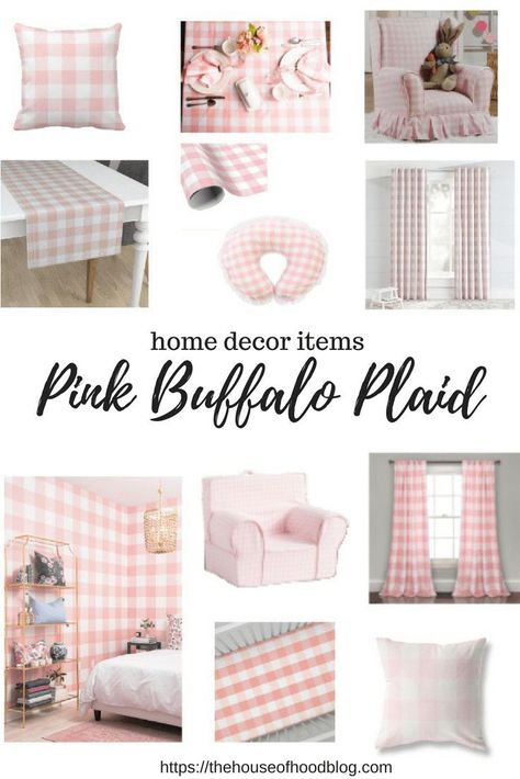 Pink Buffalo Plaid home decor is perfect for anywhere in your home!  This print looks great as a pop of color in a living room, entry way, kitchen, or a bedroom.  I am a sucker for blush, and this print is subtle and perfect.  #homedecor #buffaloplaid #buffalocheck #blush #shabbychic #countrystyle #farmhouse #farmhousedecor #toddlerroom #nurserydecor Girly Toddler Room, Entry Way Kitchen, Plaid Home Decor, Pink Buffalo Plaid, Girly Home Decor, Farm Bedroom, Toddler Decor, Girly Home, Toddler Room Ideas