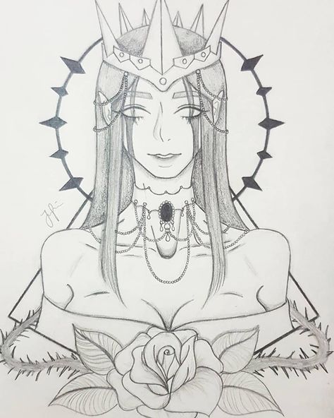 Girl Evil Sketch, Dark Crown Drawing, Evil Crown Drawing, Queen Drawing Crown, How To Draw A Queen, Crown Sketch Queen, Crown Drawing Sketches, Queen Drawing Reference, Queen Crown Drawing