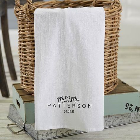 Personalized Tea Towels - Infinite Love Embroidery Towels Ideas, Personalized Kitchen Towels, Towel Sayings, Personalized Kitchen Gifts, Personalised Placemats, Towel Ideas, Tea Towels Diy, Bridesmaid Groomsmen Gifts, Personalized Tea Towel