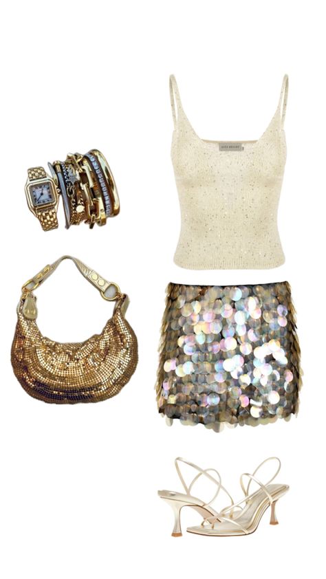 Sparkly Top Outfit, Sparkly Skirt Outfit, Top And Skirt Outfit, Sparkly Skirt, Sparkly Top, Top And Skirt, Skirt Outfit, Skirt Outfits, Fashion Inspo Outfits