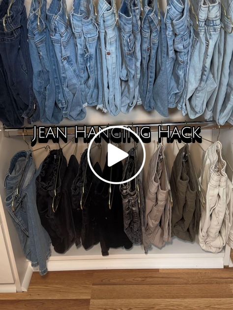 Lemon8 · How To Organize Your Jeans · @Melrose Hanging Jeans, Jeans Video, Laundry Folding, Folding Laundry, Run With Me, Folding Clothes, How To Organize, Open App, Short Video