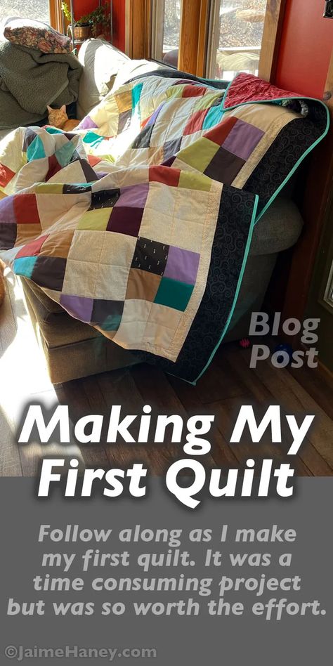 Making my first quilt - Jaime Haney Art | Colorful Original Paintings My First Quilt, First Quilt, Running Jokes, Days Before Christmas, Blood Sweat And Tears, Doll Quilt, My Sewing Room, Thread Spools, Artist Life