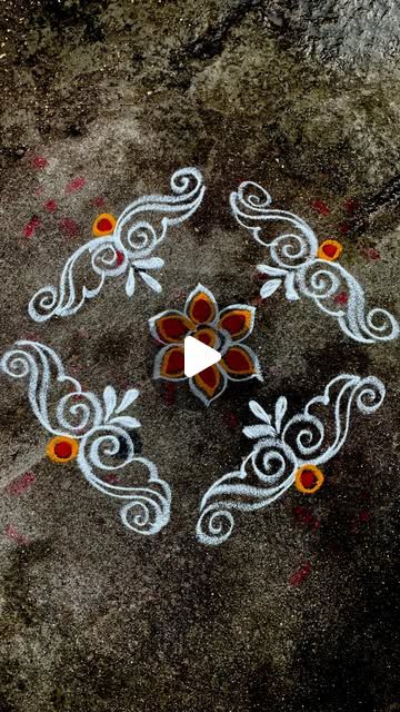 South Indian Culture, Easy Rangoli Design, Easy Muggulu, Lotus Rangoli, Latest Rangoli, Easy Rangoli Designs Diwali, Kolam Design, Sikku Kolam, Simple Rangoli Designs Images