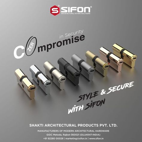 Dealers & Distributors Enquiries Solicited Shakti Architectural Products Private Limited - Rajkot Customer Care: +9192280 00028 Email: marketing@sifon.in #im #media #ibais #broadcast #whatsappad #sifon #shaktiarchitecturalproducts #sifonhardware #architecturalhardwareproducts #mortisehandle #lockbody #cylinder #lockbodycylinder #doorlock #doorlocksystem #doorhardware #doormortisehandle #handlehardware #doorhandle #bathroomaccessories #napkinring #napkinholder #luxuriousbathsolutions Hardware Items, Drawer Sliders, Main Door Handle, Door Lock System, Brass Bathroom Accessories, High Security Locks, Product Rendering, Tool Room, Door Fittings