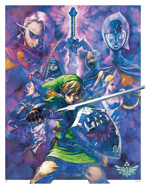 Movie style poster for "The Legend of Zelda - Skyward Sword" Zelda Poster, Legend Of Zelda Poster, Legend Of Zelda Skyward, Zelda Tattoo, Zelda Skyward, Pixel Art Templates, Hyrule Warriors, Mosaic Pictures, Zelda Art