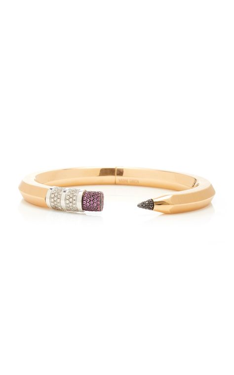 Nadine Ghosn 18K Rose Gold Pencil Bracelet Nadine Ghosn Jewelry, Nadine Ghosn, Pencil Bracelet, Pencil Jewelry, Gold Pencil, Quoi Porter, Designer Bracelets, Luxe Jewelry, Women's Bracelets