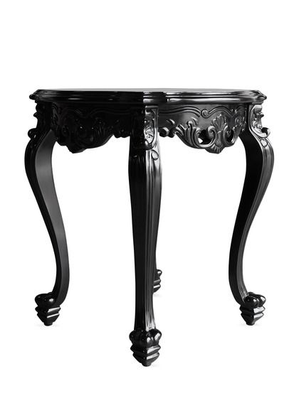 Black Absolom Roche Side Table by Fabulous and Baroque at Gilt Ornate Side Table, Rococo Furniture, Modern Baroque, Baroque Furniture, Baroque Decor, Dark Decor, Gothic Furniture, Black Side Table, Furniture Modern