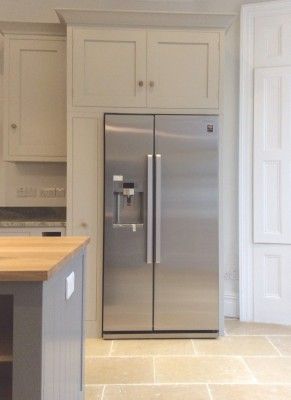 Built In American Fridge Freezer, Broom Cabinet, Double Door Fridge, American Fridge Freezer, Open Plan Kitchen Diner, Centre Island, American Fridge, Door Fridge, American Fridge Freezers