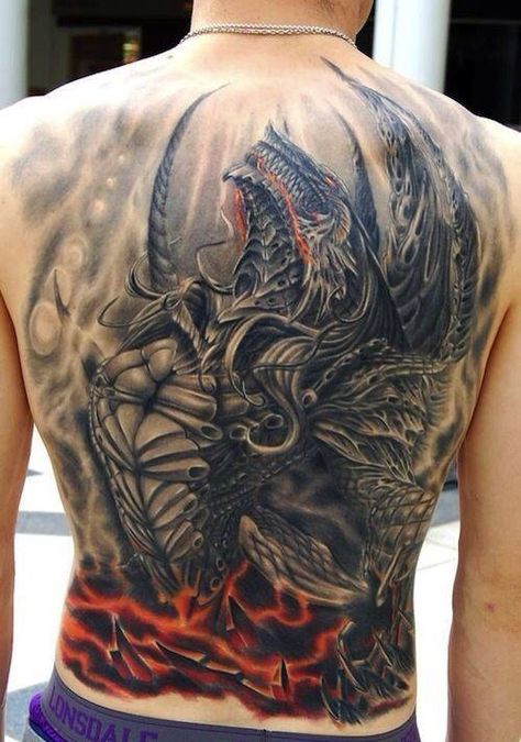 Beautiful Godzilla type tattoo Dragon Tattoo Full Back, Dragon Tattoo Back, Tattoos Masculinas, Small Wave Tattoo, Backpiece Tattoo, Dragon Tattoo Back Piece, Dragon Tattoos For Men, Tattoo Ideas Easy, Back Piece Tattoo