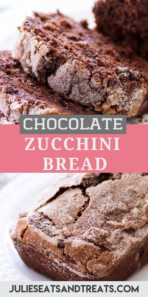 Mix up your favorite Zucchini Bread by making it loaded with chocolate. This Double Chocolate Zucchini Bread is rich, fudgy and full of sweet chocolate flavor with a delicious cinnamon sugar crust. #zucchini #bread Zucchini Healthy, Zucchini Cupcakes, Bread Zucchini, Gluten Free Zucchini Bread, Zucchini Loaf, Zucchini Recipes Dessert, Chocolate Chip Zucchini Bread, Muffins Chocolate, Zucchini Banana