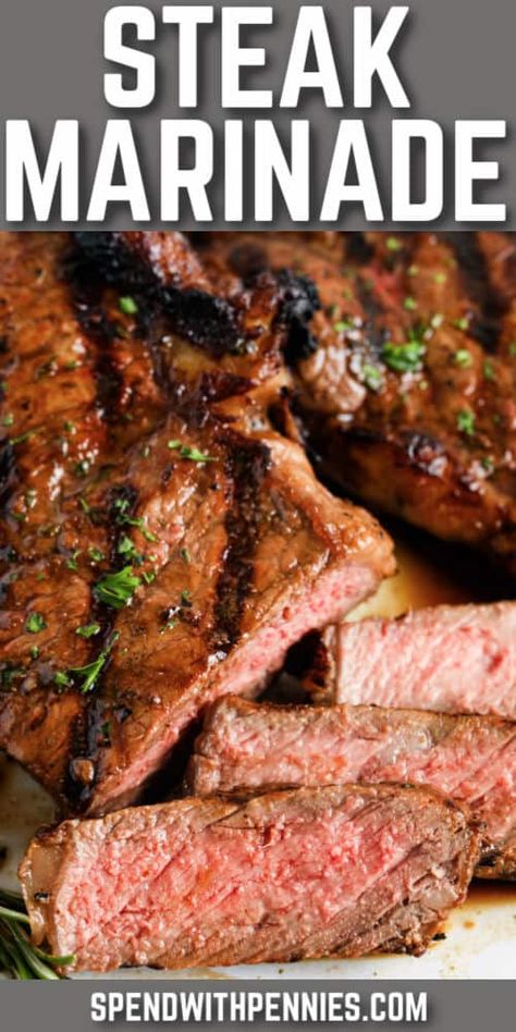 This Steak Marinade recipe only takes minutes to make and uses simple ingredients! Marinate steaks in this flavorful marinade for tender, juicy steak! #spendwithpennies #steakmarinade #recipe #marinade #easy #best #homemade Tenderizing Steak Marinade, Tenderizing Steak, Marinated Steak Recipes, Easy Steak Marinade Recipes, Steak Marinades, Best Steak Marinade, Steak Marinade Easy, Steak Marinade Recipes, Beef Marinade