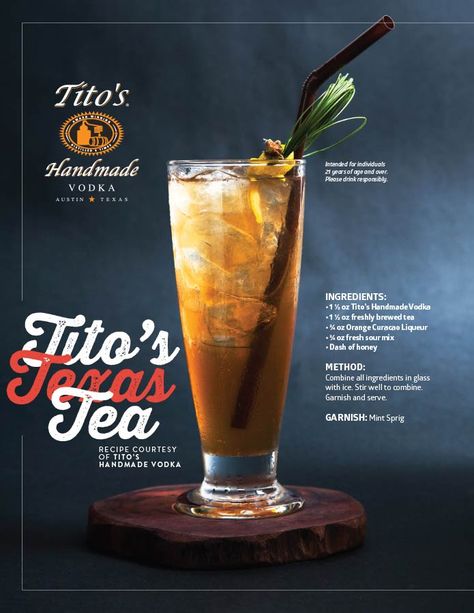 We love the Tito's Texas Tea :) (21+) >>    #TheGFRD #vodka #cocktails Texas Tea Recipe, Alcoholic Iced Tea, Valentines Drinks Alcoholic, Titos Vodka Recipes, Sweet Tea Cocktail, Touch Football, Mojito Recipe Classic, Summer Vodka Cocktails, Sweet Tea Recipes