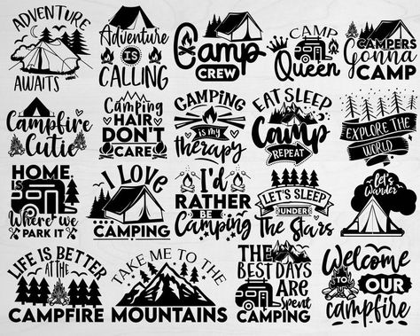 Camping Silhouette, Funny Camping Quotes, Camper Signs, Svg Camping, Camping Quotes, Camping Svg, Funny Camping, Camping Signs, Camp Life