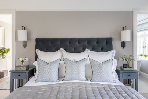 Dark Gray Headboard Bedroom Decor, Dark Grey Headboard Bedroom Ideas, Gray Headboard Bedroom Decor, Dark Headboard, Grey Headboard Bedroom Ideas, Grey Headboard Bedroom Ideas Decor, Bedroom Inspiration Grey, Grey Headboard Bedroom, Grey Colour Palette