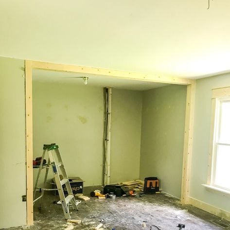 Closet Framing, Removing Closet, Diy Window Trim, Removing A Wall, Remove Wall, Wall Removal, Removing Popcorn Ceiling, How To Patch Drywall, New Farmhouse