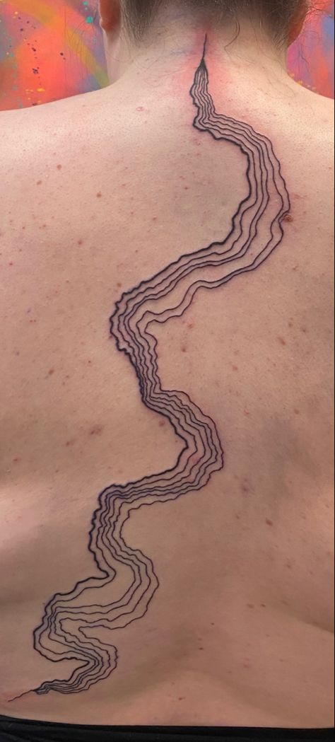 Mountain Topography Tattoo, River Map Tattoo, Geology Tattoo Ideas, Topographical Tattoo, Topographic Tattoo, Topography Tattoos, Agate Tattoo, Topographic Map Tattoo, Geology Tattoo