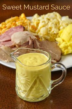 Sweet Mustard Sauce. A quick and easy salad dressing type sauce that can be used to drizzle over your favourite potato salad or as a dip for veggies. #easyrecipes #potatosalad #coldplate #newfoundland Sweet Mustard Sauce, Newfoundland Recipes, Easy Salad Dressing, Rock Recipes, Homemade Condiments, Marinade Sauce, Easy Salad, Gravy Sauce, Mustard Sauce