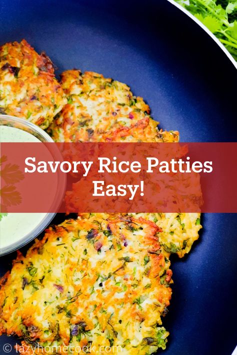 Crispy Rice Patties, Rice Patty Recipes, Fried Rice Patty, Rice Appetizer Recipes, Rice Fritters Recipes, Recipes Using Cooked Rice, What To Make With Leftover Rice, Leftover Yellow Rice Recipes, Rice Leftover Recipes