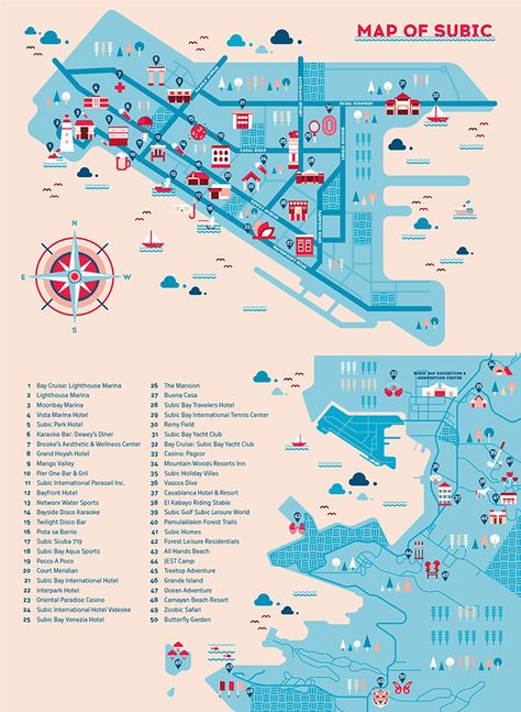 Ad Summit 2014 Subic Map on Behance Location Map Design Graphics, Wayfinding Map, Maps Illustration Design, City Maps Illustration, Maps Illustration, Map Brochures, City Map Design, Map Infographic, Maps Design