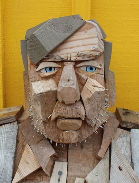 Wood Wood Art Projects, Cardboard Art, Junk Art, Wood Carving Art, Recycled Art, Nailed It, Assemblage Art, Wooden Sculpture, Driftwood Art