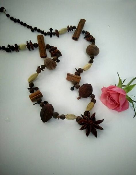 Made with real fragrant spices, strung on a hemp string. All natural. Star anise, nutmeg, cloves, allspice, cardamom. Natural Spices, Car Rearview Mirror Accessories, Oklahoma City Oklahoma, Natural Jewelry, Wood Bead Necklace, Star Anise, Handmade Bath Products, Bohemian Hippie, Leaf Necklace