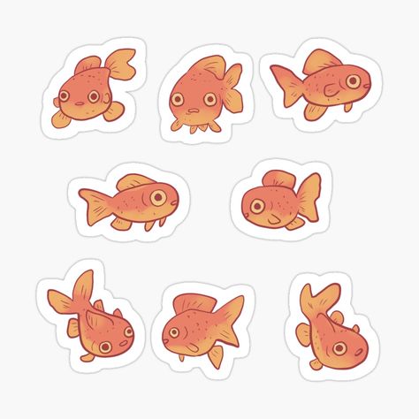 Get my art printed on awesome products. Support me at Redbubble #RBandME: https://www.redbubble.com/i/sticker/Funny-Goldfish-pack-by-Mayarart/158106797.EJUG5?asc=u Cute Fish Stickers, Funny Fish Illustration, Fish Cartoon Illustration, Fish Illustration Cute, Cute Fish Illustration, Gold Fish Drawing, Goldfish Sticker, Goldfish Cartoon, Funny Goldfish