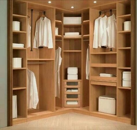 Image result for walk in closet corner unit Dream Closet Ideas, Ideas De Closets, Corner Closet, Contemporary Closet, Dressing Design, Organized Closet, Ikea Closet, Corner Wardrobe, Walking Closet