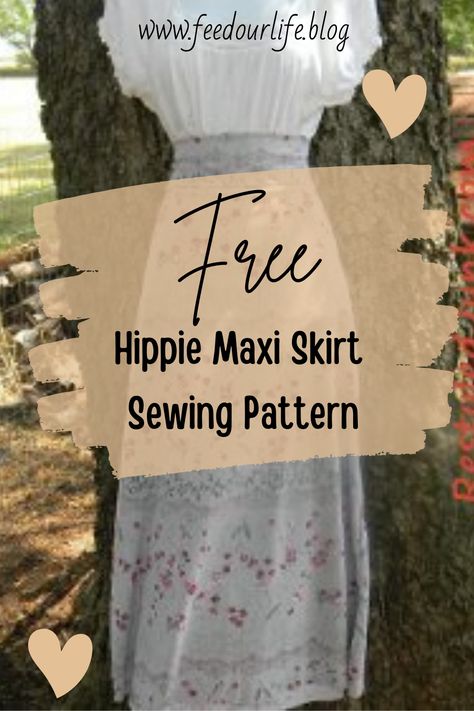 Hippie Maxi Skirt Sewing Pattern - FREE PDF Download Aline Skirt Pattern Free, Maxi Wrap Skirt Pattern, Aline Skirt Pattern, Skirt Patterns Sewing Free, Maxi Skirt Pattern Free, Diy Skirt Pattern, Boho Skirt Pattern, Maxi Skirt Sewing, Skirt Sewing Pattern Free