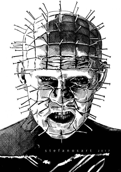 Hellraiser Tattoo, Hellraiser Art, Hellraiser 1987, Doug Bradley, Pinhead Hellraiser, Horror Black, Evil Tattoo, Fantasy Tattoos, Horror Tattoo