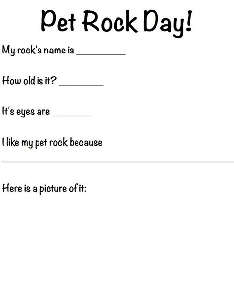 My Pet Theme Preschool, Pet Rock Preschool, Pet Theme Preschool Songs, Pets Lesson Plan, Preschool Pets Unit Free Printable, Pets Preschool Theme, Rock Day, Pre K Worksheets, Preschool Boards