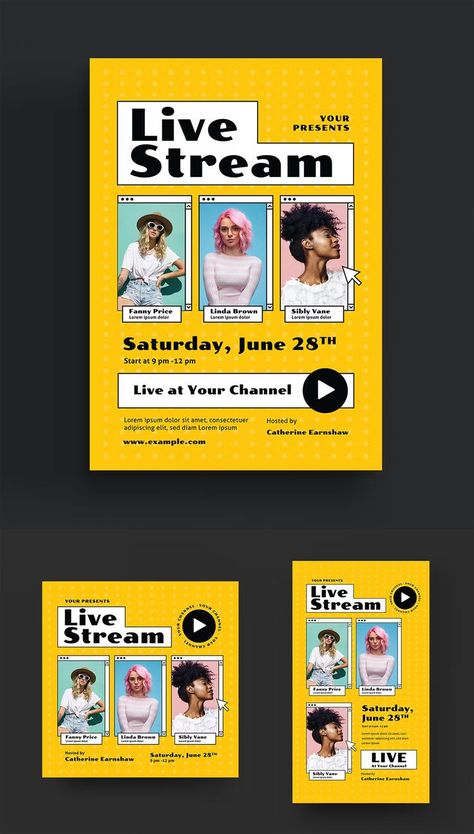 Live Stream Event Flyer Template AI, EPS + Instagram Post and Story Design Event Template Design, Networking Event Flyer, Instagram Event Post Design, Instagram Live Poster Design, Event Instagram Post, Typography Ads, Banner Twitch, Story Design, Event Flyer Templates